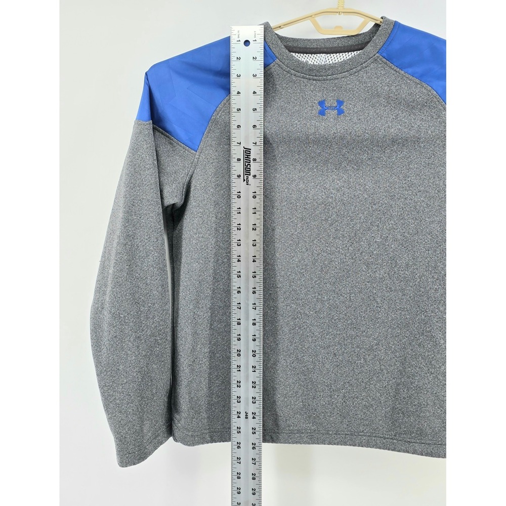 Under Armour Long Sleeve Pullover Sweatshirt Size Medium Mens Gray Blue ColdGear - Picture 5 of 6